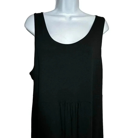 Eileen Fisher system black drop waist loose fit maxi dress black Size XL - Picture 2 of 9